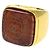 Chanel Vintage Square CC Ring Resin Golden