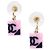Orecchini a pendente Chanel Cambon in metallo e resina Rosa