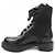 Prada 3LF7 gebürstete Lederstiefel Schwarz - Ansicht 2