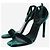 Saint Laurent Sandali con tacco in velluto verde scuro - taglia EU 36,5 - vista 2