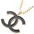 Collana pendente in smalto nero e oro placcato CC di Chanel