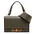 Borsa a mano mini in pelle verde con chiusura a teschio Alexander McQueen Verde oliva