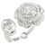 Timeless Chanel Camelia Au750 Diamantring Größe 11.5 Silber