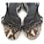 Céline Flache Python-Leder-Sandalen von Celine Schwarz Beige  - Ansicht 4