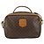 Céline Borsa a mano in tela Macadam CELINE in pelle PVC 2 in 1 marrone oro Auth 154376 D'oro - vista 13