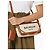 Autre Marque Bolsa transversal Balmain B-Army em lona e couro creme e marrom - vista 12