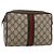 GUCCI GG Supreme Web Sherry Line Clutch Bag PVC Beige Oro 63 01 012 Auth mr1689 D'oro