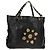 Borsa Tote in pelle nera e oro GUCCI 211959 Auth BA8823 Nero D'oro
