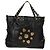 Borsa Tote in pelle nera e oro GUCCI 211959 Auth BA8823 Nero D'oro - vista 13