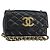 Sac à bandoulière matelassé CHANEL en cuir d'agneau noir avec chaîne dorée CC Auth ki6227