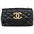 Sac à bandoulière matelassé CHANEL en cuir d'agneau noir avec chaîne dorée CC Auth ki6227 - vue 13