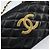 Sac à bandoulière matelassé CHANEL en cuir d'agneau noir avec chaîne dorée CC Auth ki6227 - vue 19