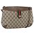 GUCCI GG Supreme Web Sherry Line Bag PVC Beige Gold 904 02 026 Auth ka846 Golden