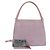 PRADA Borsa a Mano Camoscio Viola Argento Auth gh1452 Porpora