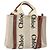 Chloé Borsa a mano Woody in tela e pelle Chloe 2 in 1 Beige Oro Auth am9996 D'oro