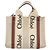 Chloé Borsa a mano Woody in tela e pelle Chloe 2 in 1 Beige Oro Auth am9996 D'oro - vista 2