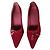 Trussardi Pumps Raspberry Suede Red Leather Pompons Size 36