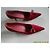 Trussardi Pumps Raspberry Suede Red Leather Pompons Size 36 - view 3