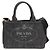Tote Prada Canapa S Größe 1BG439 Damen Canvas Schultertasche Schwarz