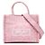 Borsa Tote Athena Barocco piccola in tela rosa di Versace