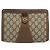 GUCCI GG Supreme Web Sherry Line Clutch Bag PVC Beige Oro 89 01 032 Auth 153730 D'oro - vista 13