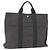 Hermès HERMES Handtasche Her Line MM Canvas Grau Silber Auth 153727 Braun