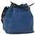 Noe LOUIS VUITTON Epi Petit Noé Tasche Bicolor Schwarz Blau M44152 LV Auth BA8744