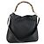Borsa a Spalla in Pelle Gucci Bamboo 2way Nera Oro 001 1577 2123 Auth kk577 Nero D'oro