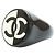 Anello in plastica bicolore Chanel Nero Bianco