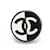 Anello in plastica bicolore Chanel Nero Bianco - vista 2