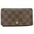 Billetera bi-fold Damier Ebene Louis Vuitton Castaño