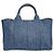 Borsa Tote Canapa Prada in denim blu - vista 3