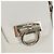 Borsa a Mano Gancini Salvatore Ferragamo Rattan Beige Argento Auth 159168V - vista 14