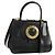 Céline Borsa a mano CELINE Circle in pelle 2 in 1 nera e oro Auth 160805V Nero D'oro