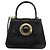 Céline Borsa a mano CELINE Circle in pelle 2 in 1 nera e oro Auth 160805V Nero D'oro - vista 2