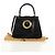 Céline Borsa a mano CELINE Circle in pelle 2 in 1 nera e oro Auth 160805V Nero D'oro - vista 29