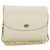 BALLY Bolsa de Ombro de Couro Matelassada com Corrente Branco Ouro Auth 157424 Dourado