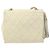 CHANEL Matelassierte Schultertasche aus Lammleder Weiß Gold CC Auth bs31806 - Ansicht 3