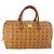 Borsa Boston MCM Logogram Vicetos in pelle PVC marrone e oro Auth 153190 D'oro
