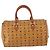 Borsa Boston MCM Logogram Vicetos in pelle PVC marrone e oro Auth 153190 D'oro - vista 3