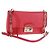Saffiano Bolsa de Ombro PRADA em Couro Safiano Vermelho Prata Auth ka1025V
