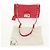 Saffiano Bolsa de Ombro PRADA em Couro Safiano Vermelho Prata Auth ka1025V - vista 27