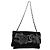 Bolso de Hombro CHANEL Chain Camellia No.5 Terciopelo Negro Plata CC Auth 159584V