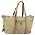 Prada Tote Bag aus Nylon Beige Silber authentisch bs32083