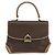 Céline Borsa a mano in tela Macadam CELINE in pelle PVC marrone oro Auth 158419 D'oro - vista 2
