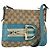 Borsa a Spalla GG Canvas GUCCI Beige Turchese Blu Oro 141506 Auth BA9062 D'oro