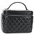 Vanity Chanel Kosmetiktasche aus gestepptem Lammleder Medium Schwarz