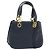Borsa a mano in pelle Gancini Salvatore Ferragamo 2 in 1 Blu Navy Oro Auth 157237