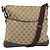 Bolsa de Ombro GG Canvas Gucci Bege Prata 145857 Auth ti3599