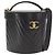CHANEL V Stitch Vanity Borsa a Mano in Pelle di Agnello 2in1 Nero Oro CC Auth 158944SAV D'oro
